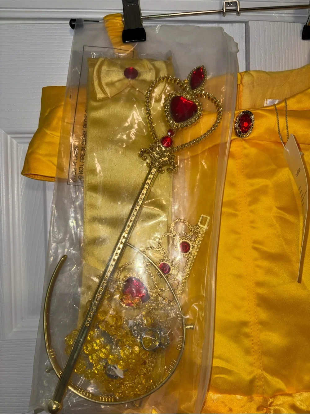 NEW Funna Girls Princess Dress Yellow/Gold Size 160 (12-14) w/ Accessories